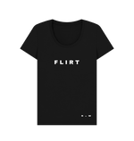 Black Flirt Scoop Neck Tee (White\/Spaced)