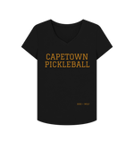 Black Capetown Pickleball V Neck Tee