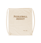 Natural Pickleball Addict Drawstring Bag