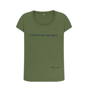 Khaki I Need To Get Out More Scoop Tee