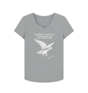 Athletic Grey Bird Symbolism V Neck Tee