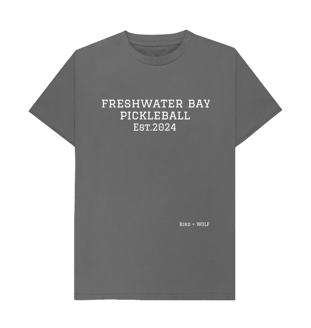 Slate Grey Freshwater Bay Pickleball Classic Tee (White lettering)