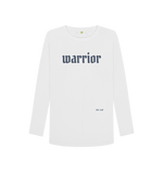 White Printed Long Sleeve T Shirt Front