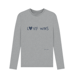 Athletic Grey Love Wins Long Sleeve Top (Mens Sizes)