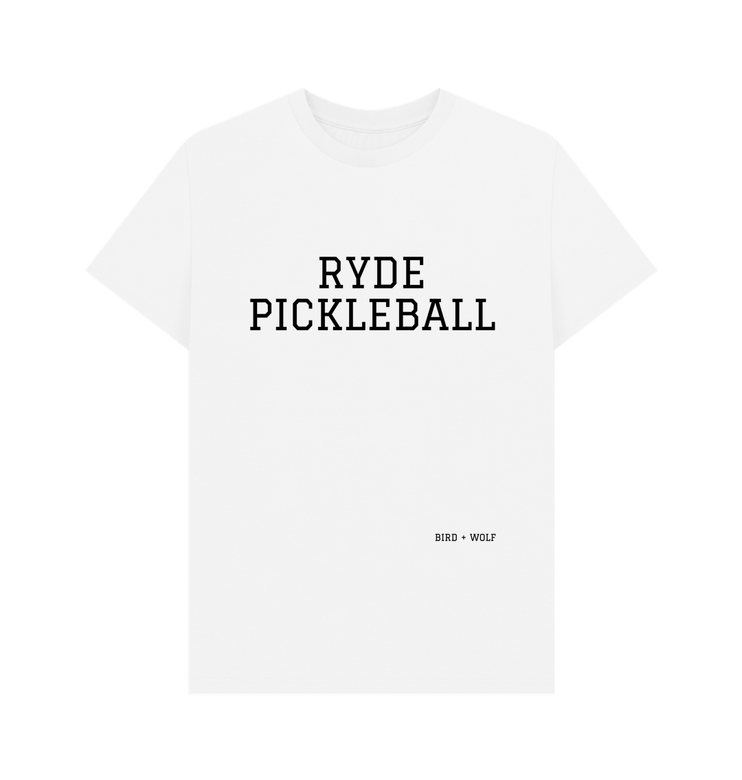 White Ryde Pickleball Classic Tee (Black lettering)