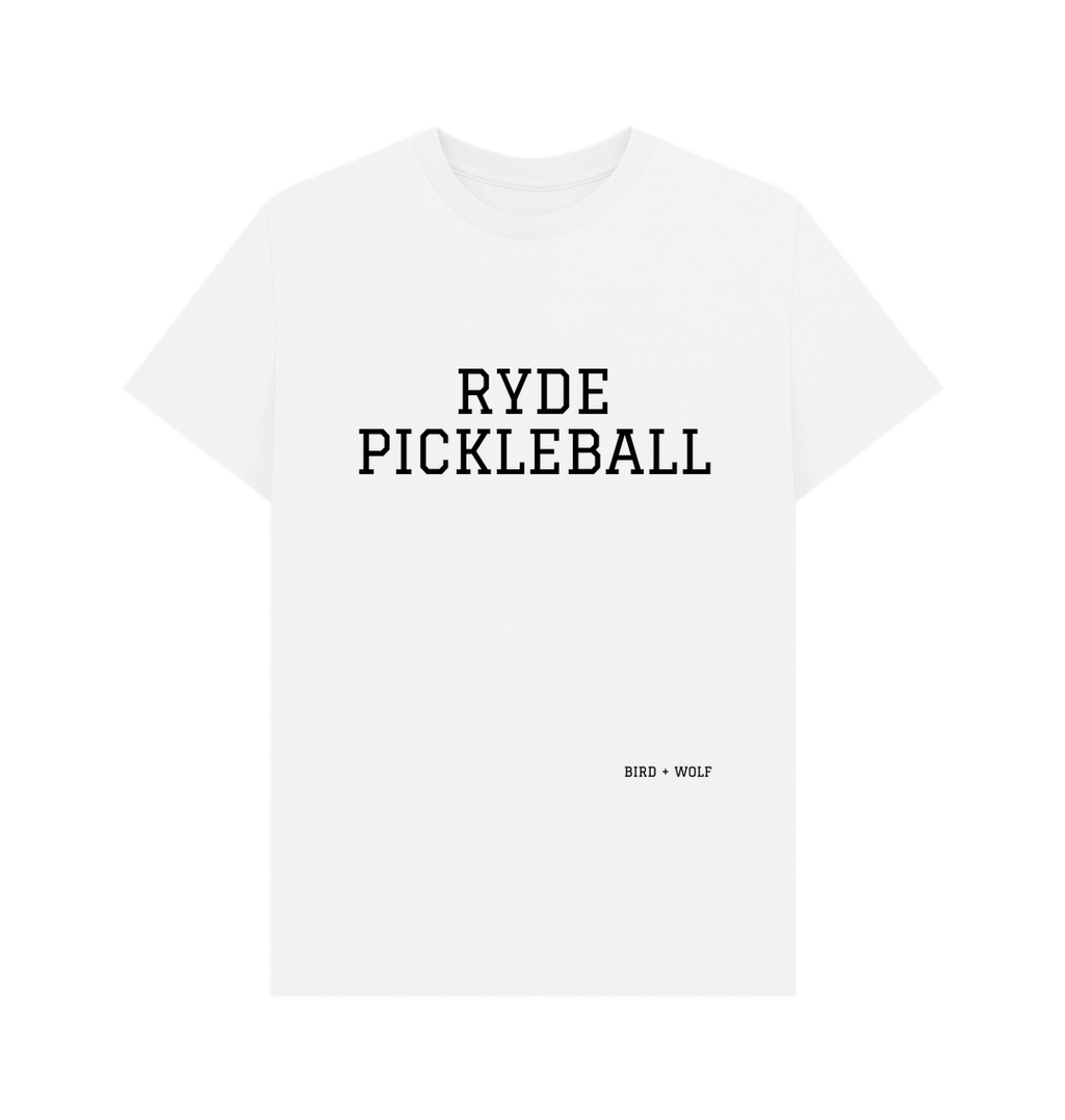 White Ryde Pickleball Classic Tee (Black lettering)