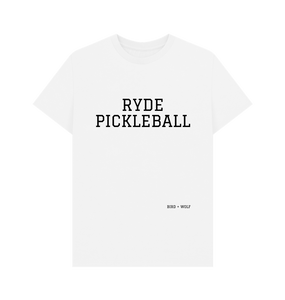 White Ryde Pickleball Classic Tee (Black lettering)