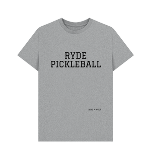 Athletic Grey Ryde Pickleball Classic Tee (Black lettering)