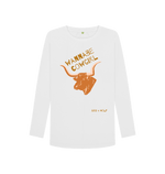 White Printed Long Sleeve T Shirt Front
