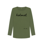 Khaki Hedonist Long Sleeve Tee (Italics)