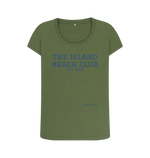 Khaki The Island Beach Club Scoop Neck Tee