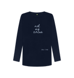 Navy Blue Printed Long Sleeve T Shirt Front