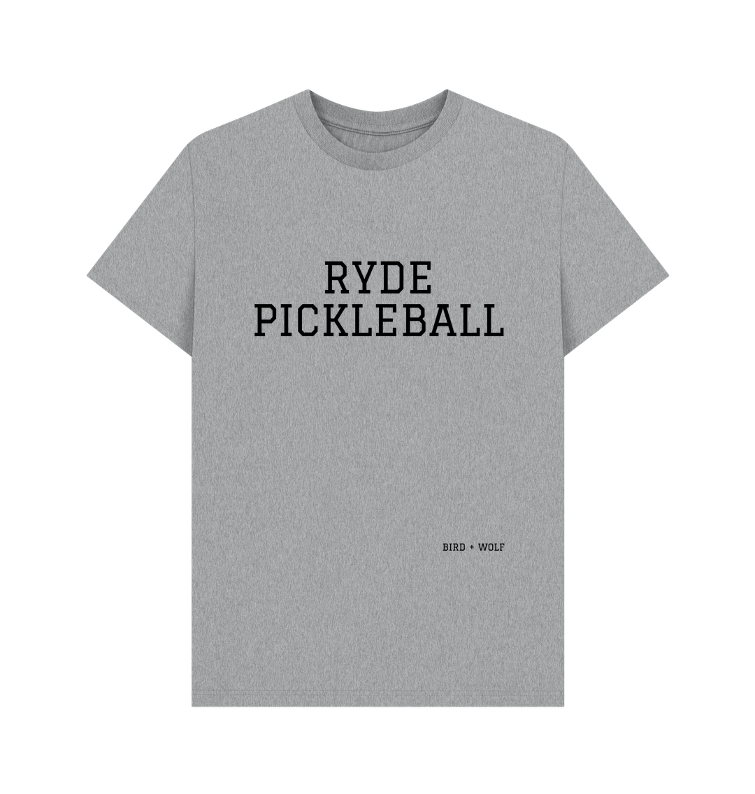 Athletic Grey Ryde Pickleball Classic Tee (Black lettering)