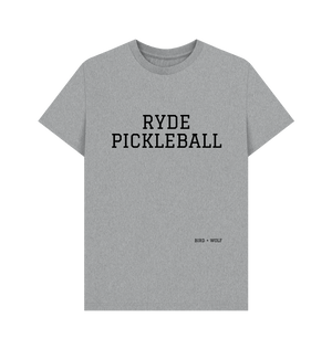 Athletic Grey Ryde Pickleball Classic Tee (Black lettering)