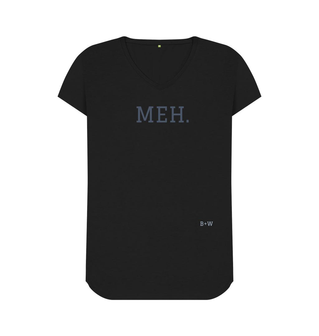 Black MEH V Neck Tee