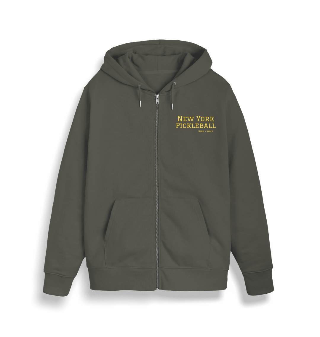 Khaki New York Pickleball Full Zip Hoodie