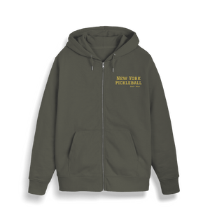 Khaki New York Pickleball Full Zip Hoodie