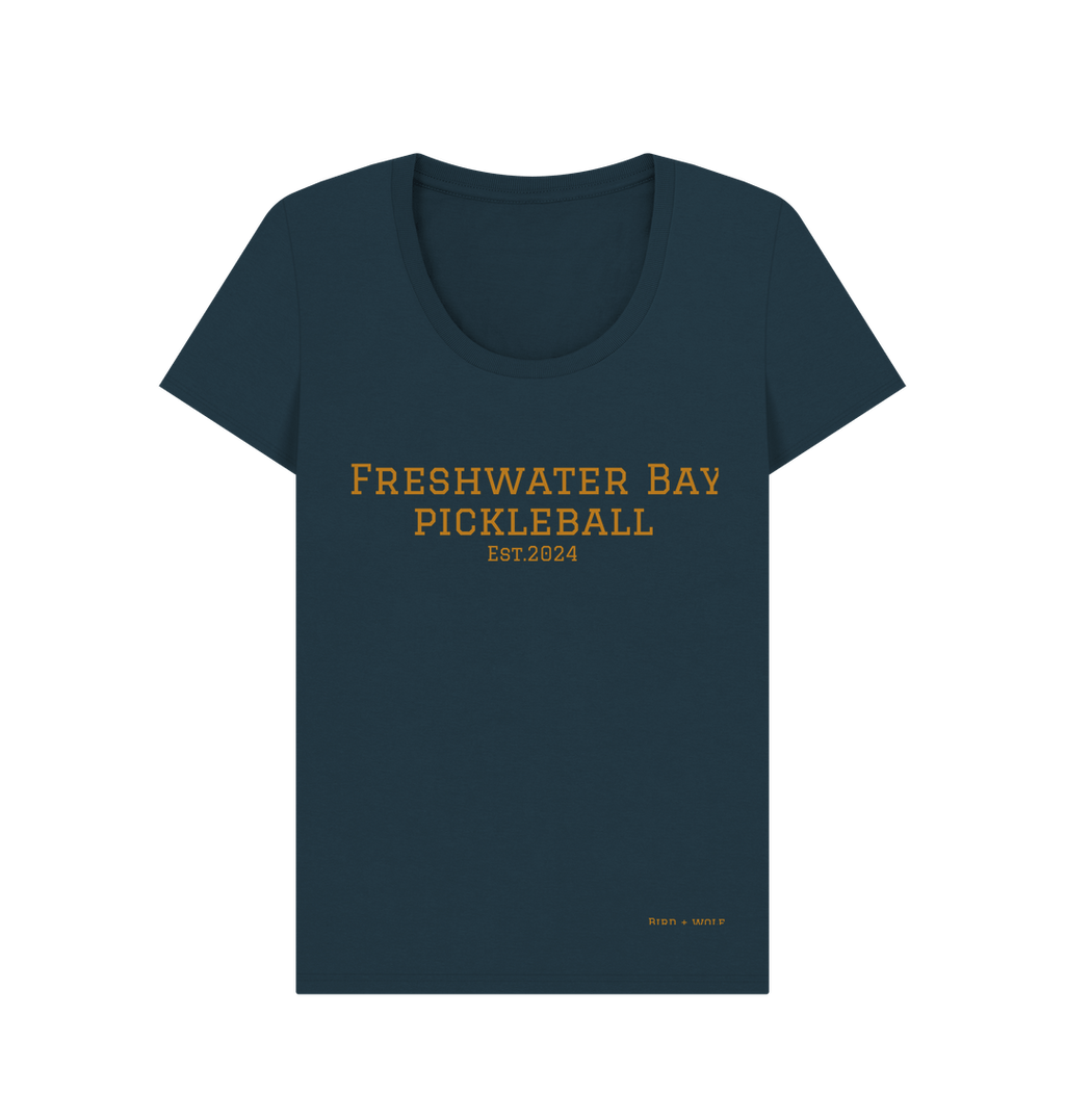 Denim Blue Freshwater Bay Pickleball Scoop Neck Tee