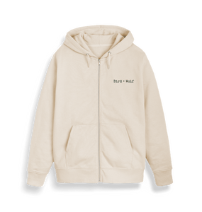 Natural Raw Bird + Wolf Full Zip Hoodie (Cream)