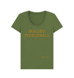 Khaki Malibu Pickleball Scoop Neck Tee