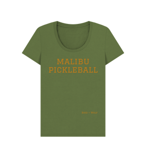 Khaki Malibu Pickleball Scoop Neck Tee