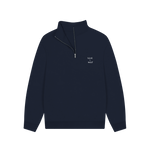 Navy Bird + Wolf Quarter Zip Cosy Sweatshirt (GENDER NEUTRAL)