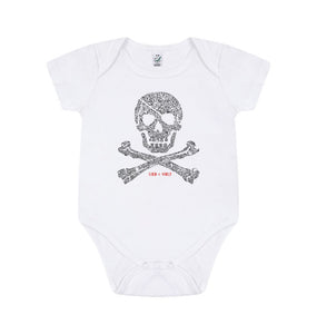 White Skull + Crossbones BabyGro