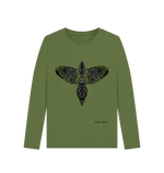 Khaki Printed Long Sleeve T Shirt Front
