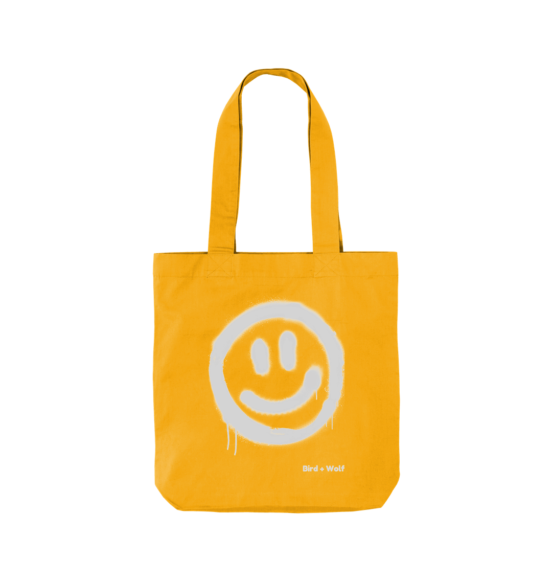 Sunflower Smiley Face Organic Twill Cotton Bag