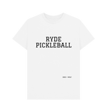 White Ryde Pickleball Classic Tee (Black lettering)