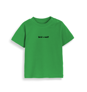 Organic Kelly Green Bird + Wolf Baby Tee