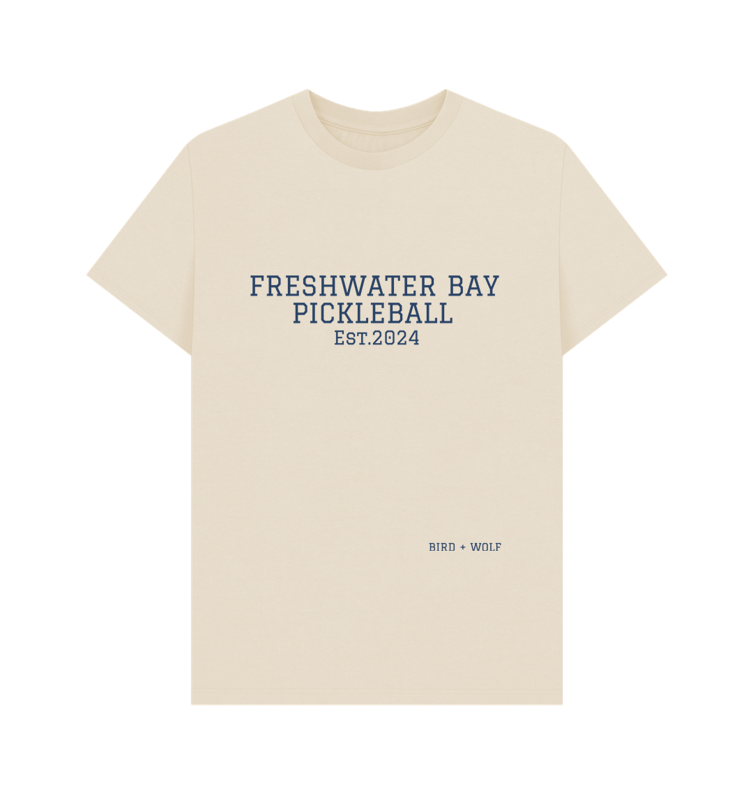 Oat Freshwater Bay Pickleball Classic Tee (Navy Lettering).