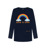 Navy Blue Love is Love Long Sleeve Tee (Rainbow)