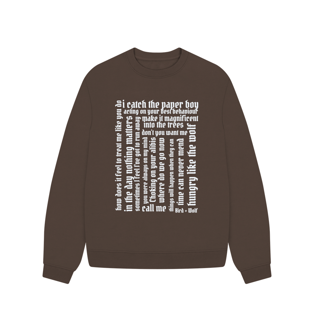 Chocolate Lyrical Oversized Sweatshirt