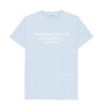 Sky Blue Freshwater Bay Pickleball Classic Tee (White lettering)