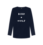 Navy Blue Printed Long Sleeve T Shirt Front