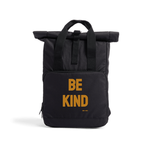 Black Be Kind Roll Top Rucksack