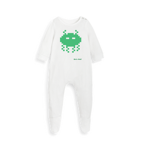 White Printed baby grow