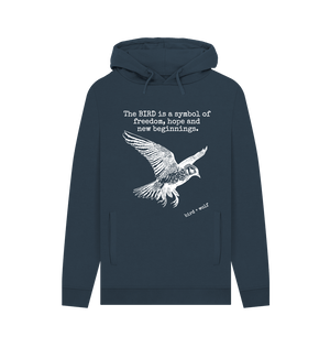 Navy Bird Symbolism Chunky Hoodie