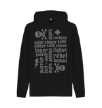 Black Printed Hoody Front