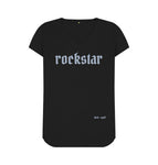 Black Rockstar V Neck Tee