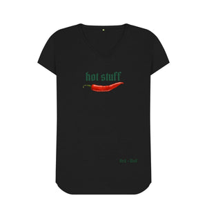 Black Hot Stuff V Neck Tee