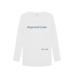 White Printed Long Sleeve T Shirt Front