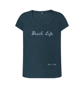 Denim Blue Beach Life Scoop Neck Tee