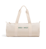 Natural Bird + Wolf Duffel Bag (Green Lettering)