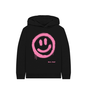 Black Smiley Face Kids Hoodie