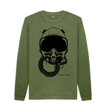 Khaki Printed Sweater Front