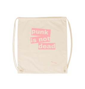 Natural Punk Is Not Dead (Pink) Drawstring Bag