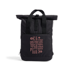 Black Sinner Saint + More Roll Top Rucksack (Rust Lettering)