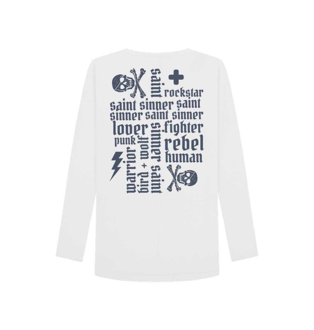 Sinner Saint + More Words Long Sleeve Tee (Reverse)